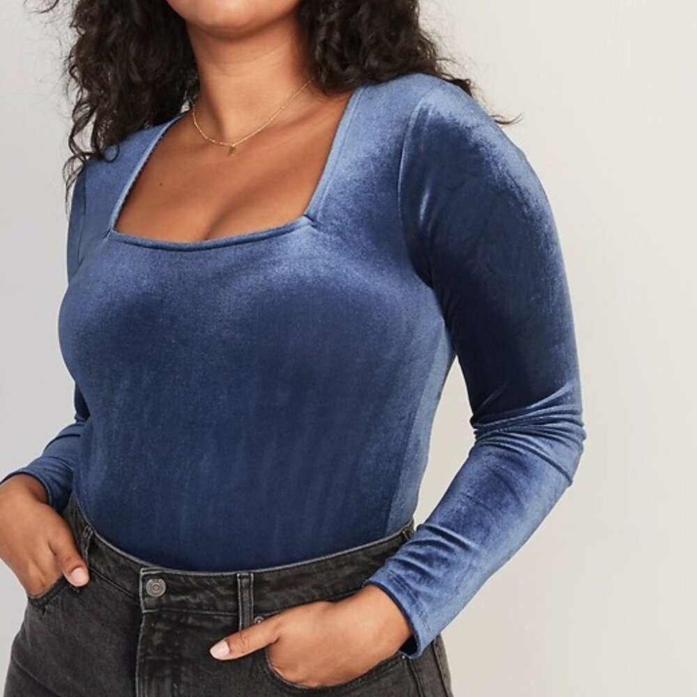 Old Navy Velvet Bodysuit Black Women’s L